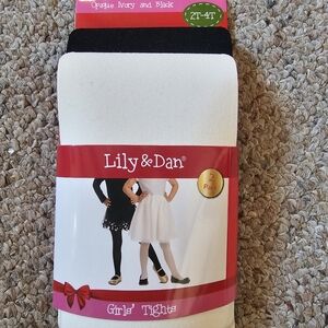 Lily & Dan Girls' Classic Tights - 2 Pack
